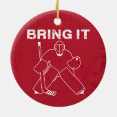 Breng het Hockey Goalie kerstboomversiering mee Keramisch Ornament (Achterkant)