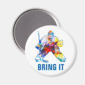 Breng het Hockey Goalie Waterverf Magneet (Voorkant / Achterkant)