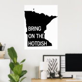 Breng het Hotdish Funny Minnesota-Poster aan Poster (Thuiskantoor)