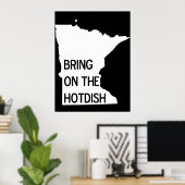 Breng het Hotdish Funny Minnesota-Poster aan Poster (Thuiskantoor)