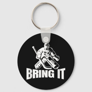 Breng het ijshockey goaltender grappige hockey goa sleutelhanger