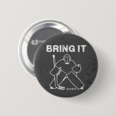 Breng het ijshockeydoelman ronde button 5,7 cm (Voorkant /achterkant)