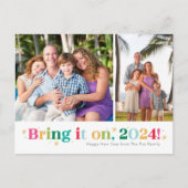 Breng het maar op Twee foto's Gelukkig Nieuwjaar a Feestdagenkaart (Voorkant)