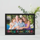 Breng het op Gelukkig Nieuwjaar Fotokaart Feestdagenkaart (Staand voorkant)