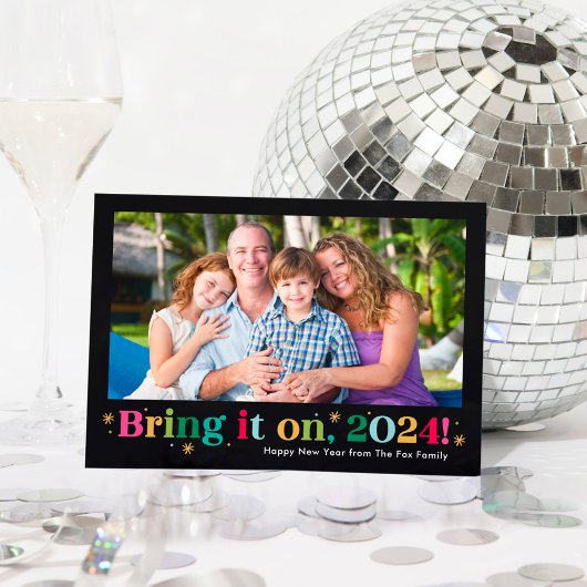 Breng het op Gelukkig Nieuwjaar Fotokaart Feestdagenkaart