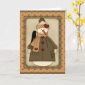 Breng het op Snowgirl (Winter) 2 Wenskaart Kaart (Gele Bloem)