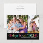 Breng het op twee foto's Happy New Year Briefkaart (Voorkant / Achterkant)