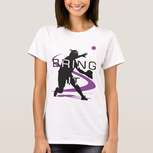 Breng het Paarse Softball T-Shirt (Voorkant)