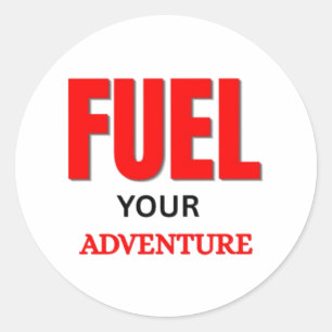 Breng je Avontuur tot Leven – Outdoor Motor Typogr Ronde Sticker