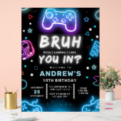 BRENG JE BINNEN? Neon Gamer Verjaardag Uitnodiging Acryl Bord (Huwelijk)