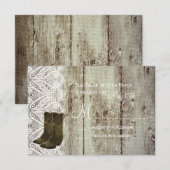 Breng je Boots country Weddenschap RSVP-kaarten me RSVP Kaartje (Voorkant / Achterkant)