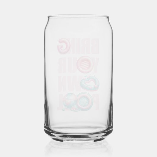 Breng je eigen poolparty roze blikvorm glas (Achterkant)