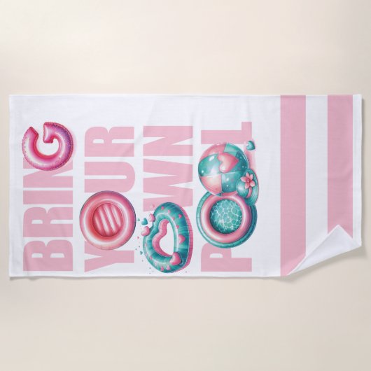 Breng je eigen poolparty strandlaken (Voorkant)