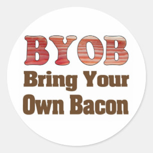 Breng je eigen spek mee ronde sticker
