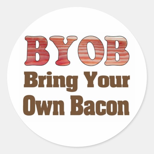 Breng je eigen spek mee ronde sticker (Voorkant)