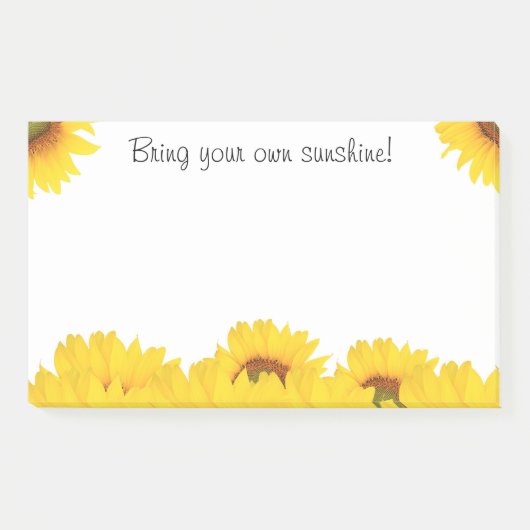 Breng je eigen zonnezonnebloemen post-it® notes (Voorkant)