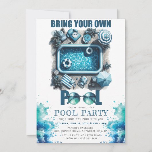 Breng Je Eigen Zwembad Zomerfeest  Kaart (Voorkant)