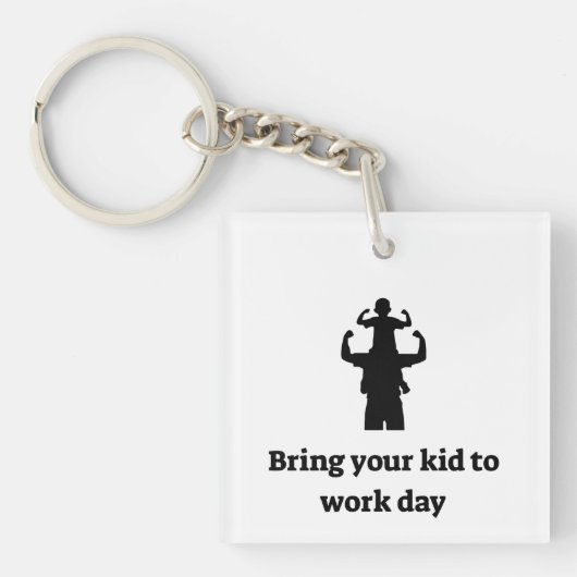 Breng je kind aan het werk sleutelhanger (voorkant)