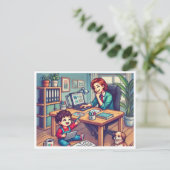 Breng je Kind naar de werkdag Feestdagenkaart (Staand voorkant)