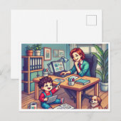 Breng je Kind naar de werkdag Feestdagenkaart (Voorkant / Achterkant)