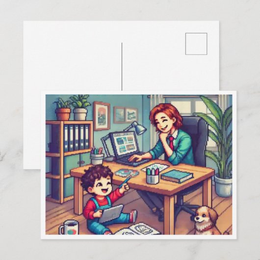 Breng je Kind naar de werkdag Feestdagenkaart (Voorkant / Achterkant)