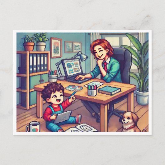 Breng je Kind naar de werkdag Feestdagenkaart (Voorkant)