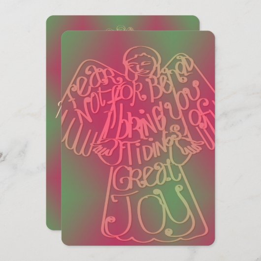 "breng je tienduizenden..." kerstengel Greeting Bedankkaart (Voorkant / Achterkant)