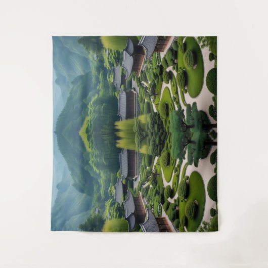 Breng kalm thuis - traditioneel Uitzicht Wandkleed (Voorkant)