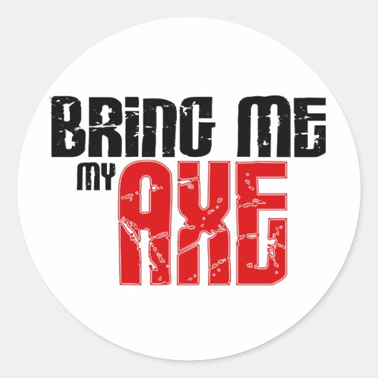 Breng me mijn Ax (Guitar Maand) Ronde Sticker (Voorkant)
