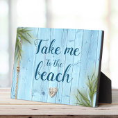 "Breng me naar Beach" Rustic Light Blue Coastal Wo Fotoplaat