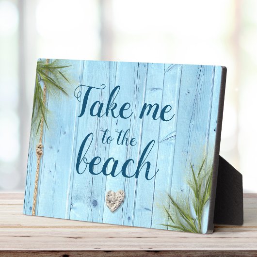 "Breng me naar Beach" Rustic Light Blue Coastal Wo Fotoplaat