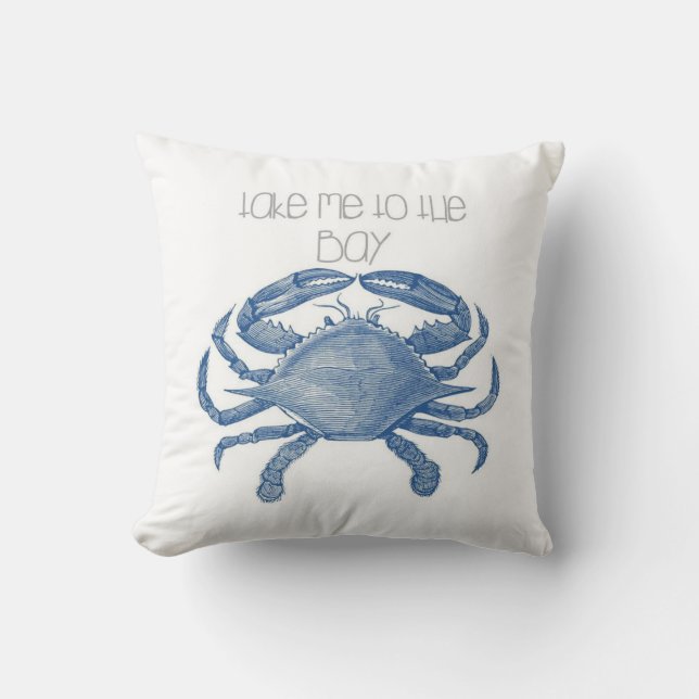 Breng me naar de Bay Blue Crab Pillow Kussen (Voorkant)