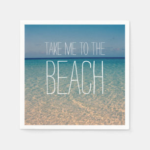 Breng me naar de Beach Ocean Blue Sky Sand Servet