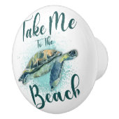 Breng me naar de Beach, Zee Turtle Keramische Knop (Rechts)