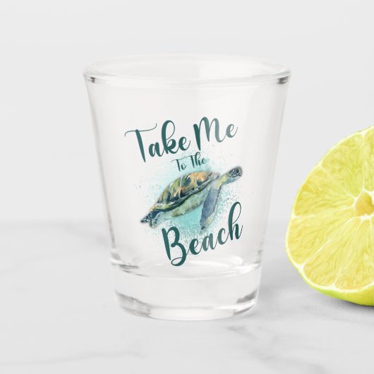 Breng me naar de Beach, Zee Turtle Shot Glas (Voorkant)