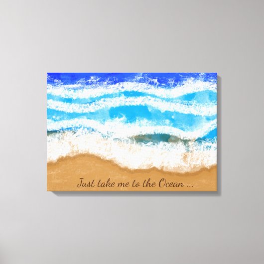 Breng me naar de oceaan, Poster Art Canvas Afdruk (Voorkant)