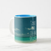 Breng me naar de oceaan tweekleurige koffiemok (Voorkant links)