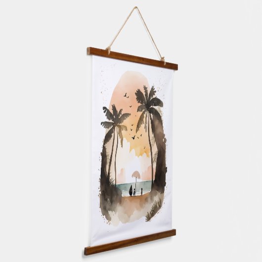 Breng me naar het strand hangend wandkleed (Gebogen)