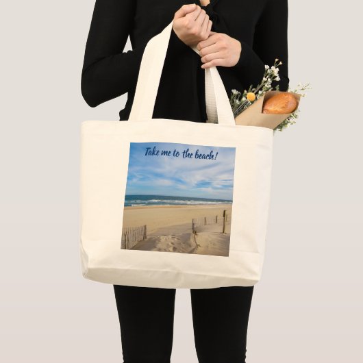 Breng me naar het strand. Jumbo Canvas Bag Grote Tote Bag (Voorkant (product))