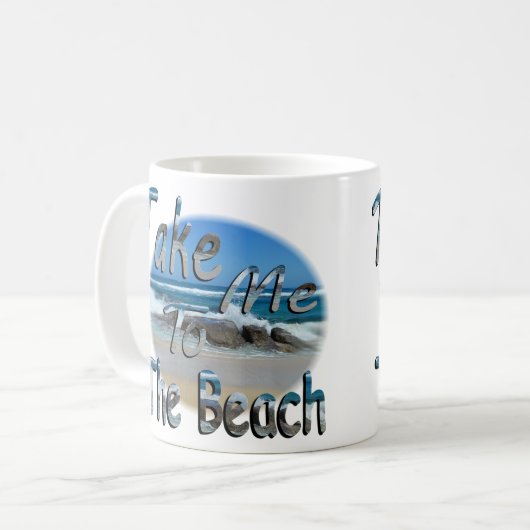 Breng me naar het strand. koffiemok (Voorkant links)