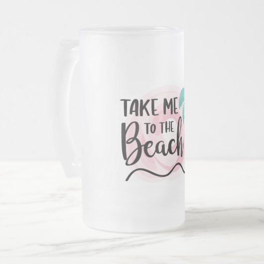 Breng me naar het strand matglas bierpul (Voorkant links)