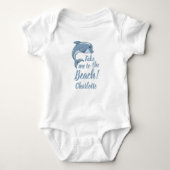 Breng me naar het strand met baby Dolphin Personal Romper (Voorkant)