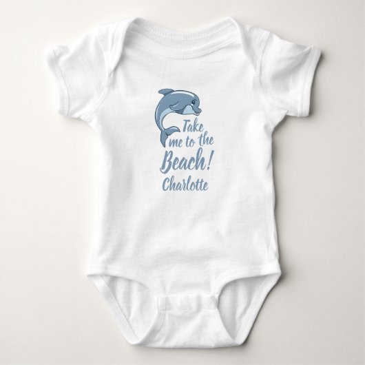 Breng me naar het strand met baby Dolphin Personal Romper (Voorkant)