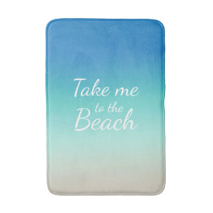 "Breng me naar het strand" Modern Blue Ombre Badmat