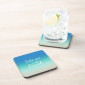 "Breng me naar het strand" Modern Blue Ombre Bier Onderzetter (Rechterzijde)