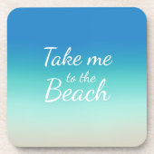 "Breng me naar het strand" Modern Blue Ombre Bier Onderzetter (Voorkant)