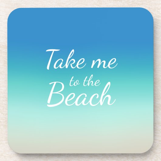 "Breng me naar het strand" Modern Blue Ombre Bier Onderzetter (Voorkant)