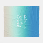 "Breng me naar het strand" Modern Blue Ombre Fleece Deken (Voorkant (Horizontaal))