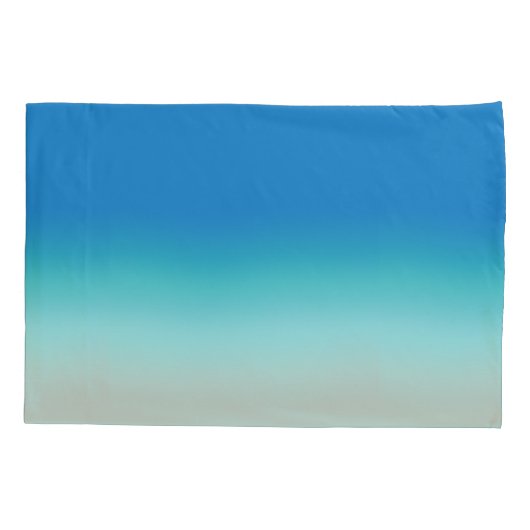 "Breng me naar het strand" Modern Blue Ombre Kussensloop (Achterkant-Links)