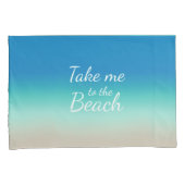 "Breng me naar het strand" Modern Blue Ombre Kussensloop (Voorkant-Rechts)